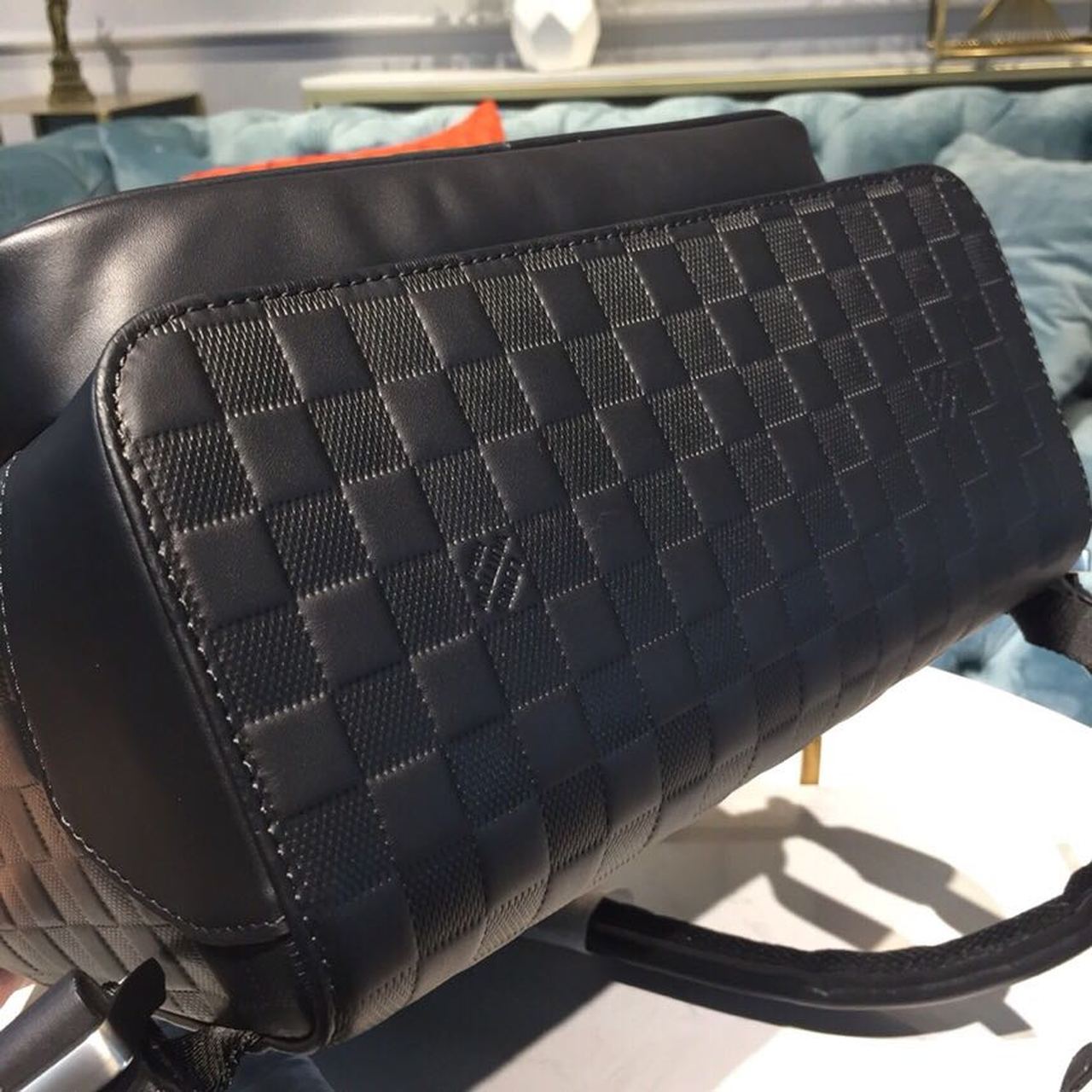 Louis Vuitton Campus Backpack Damier Infini Onyx Silver For Men, Men’s Bags 39cm