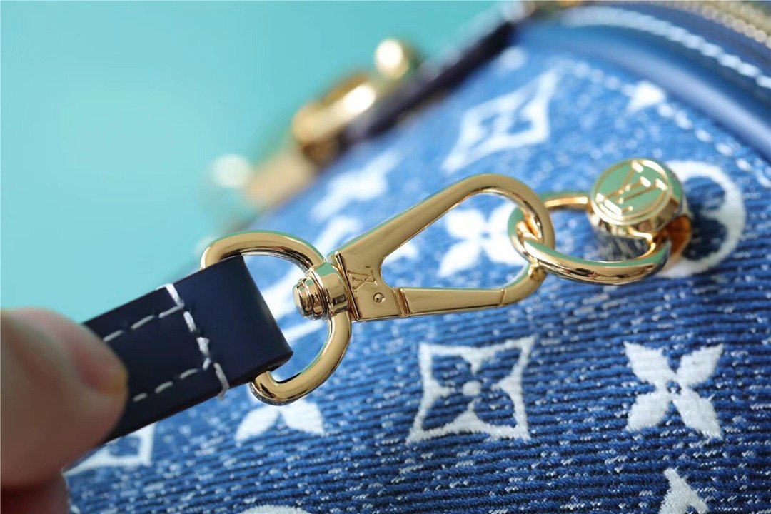 Louis Vuitton Cannes Monogram Denim By Nicolas Ghesquiere For Women, Women’s Bags, Shoulder And Crossbody Bags 6.7in/17cm LV