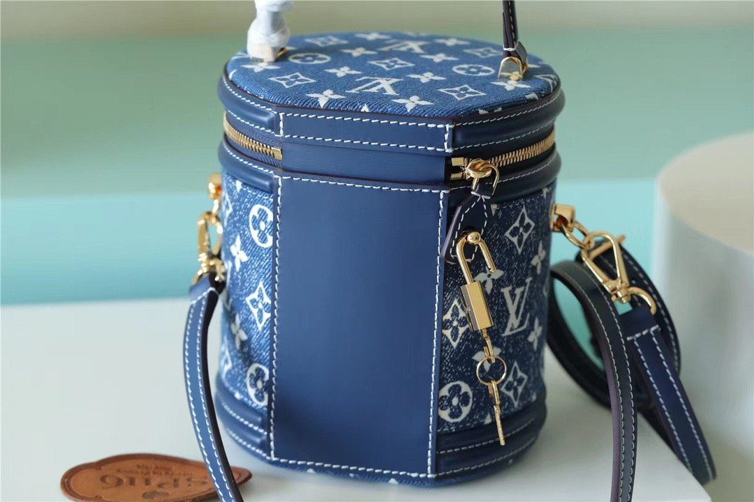 Louis Vuitton Cannes Monogram Denim By Nicolas Ghesquiere For Women, Women’s Bags, Shoulder And Crossbody Bags 6.7in/17cm LV