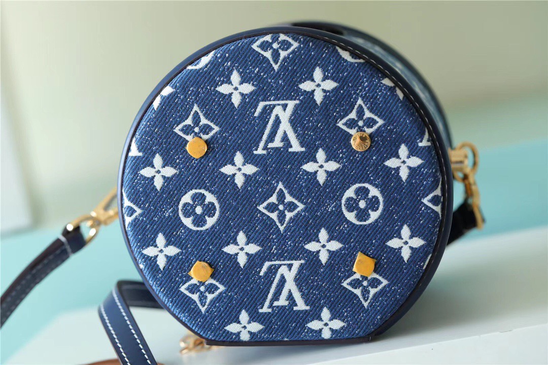 Louis Vuitton Cannes Monogram Denim By Nicolas Ghesquiere For Women, Women’s Bags, Shoulder And Crossbody Bags 6.7in/17cm LV