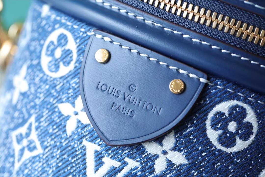 Louis Vuitton Cannes Monogram Denim By Nicolas Ghesquiere For Women, Women’s Bags, Shoulder And Crossbody Bags 6.7in/17cm LV