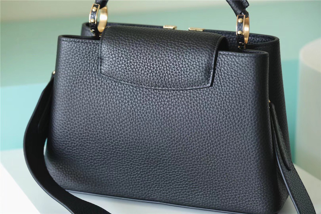 Louis Vuitton Capucines BB Taurillon Black For Women, Women’s Handbags, Shoulder And Crossbody Bags 26cm/10.6in LV