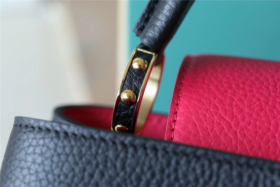 Louis Vuitton Capucines BB Taurillon Black/ Rose Berlingot For Women, Women’s Bags, Shoulder And Crossbody Bags 10.6in/27cm LV