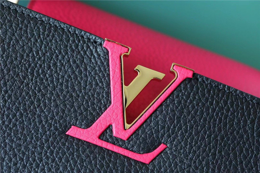 Louis Vuitton Capucines BB Taurillon Black/ Rose Berlingot For Women, Women’s Bags, Shoulder And Crossbody Bags 10.6in/27cm LV