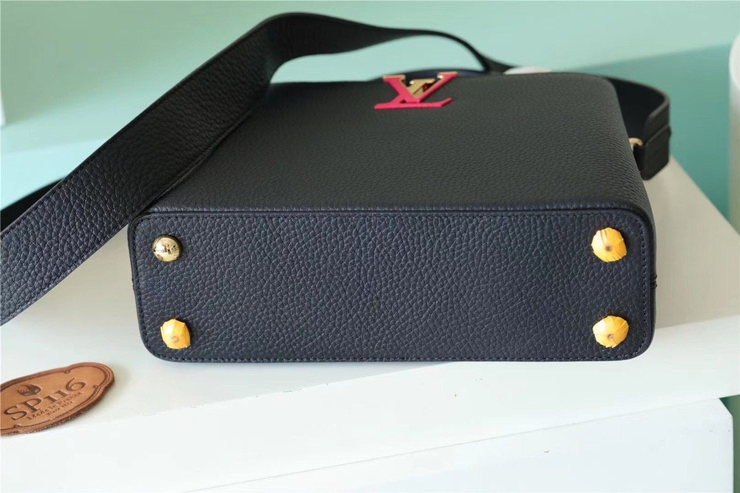 Louis Vuitton Capucines BB Taurillon Black/ Rose Berlingot For Women, Women’s Bags, Shoulder And Crossbody Bags 10.6in/27cm LV