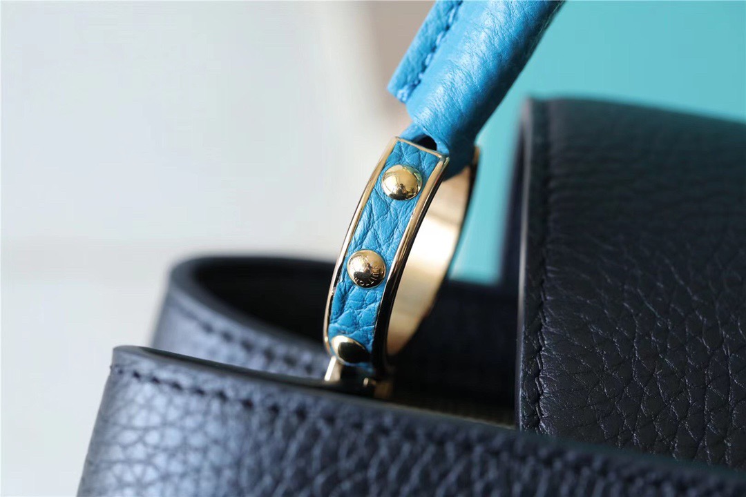 Louis Vuitton Capucines BB Taurillon Black/Blue For Women, Women’s Bags, Shoulder And Crossbody Bags 10.6in/27cm LV