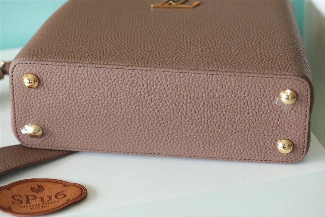 Louis Vuitton Capucines BB Taurillon Light Brown For Women, Women’s Handbags, Shoulder And Crossbody Bags 26cm/10.6in LV