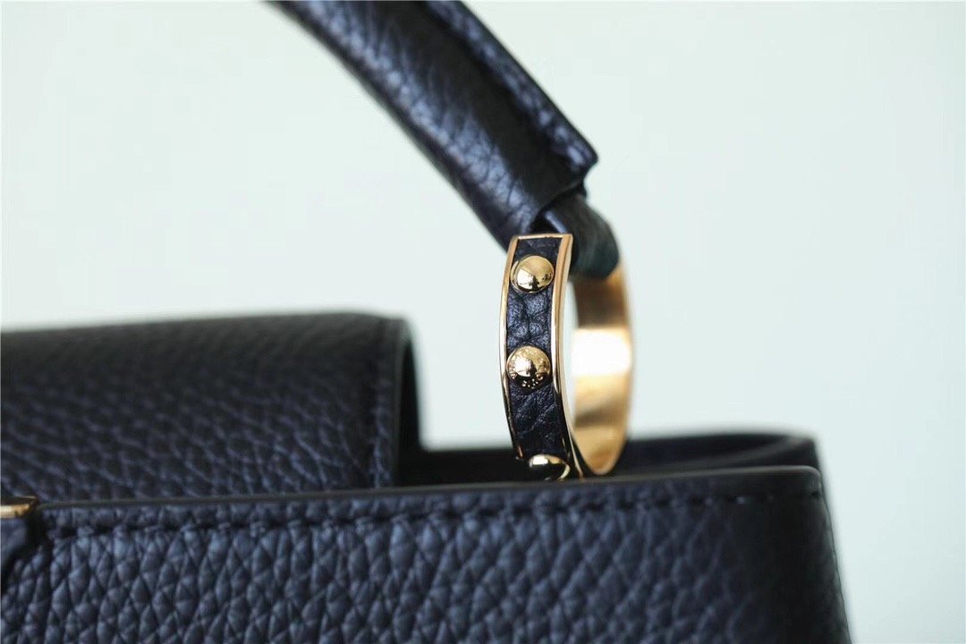 Louis Vuitton Capucines Mini Taurillon Black For Women, Women’s Handbags, Shoulder And Crossbody Bags 21cm/8.3in LV