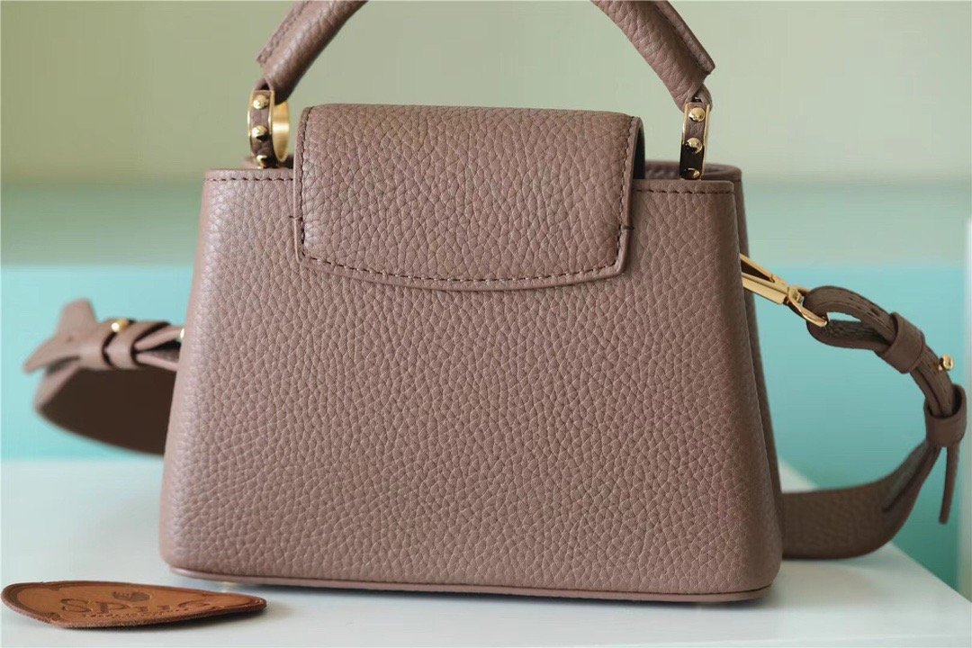 Louis Vuitton Capucines Mini Taurillon Light Brown For Women, Women’s Handbags, Shoulder And Crossbody Bags 21cm/8.3in