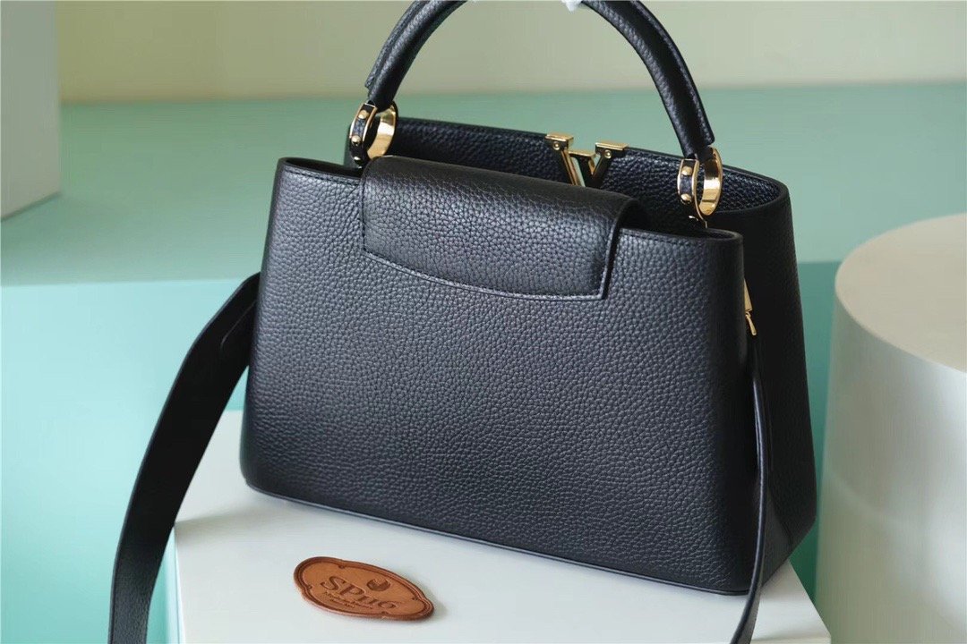 Louis Vuitton Capucines MM Taurillon Black For Women, Women’s Handbags, Shoulder And Crossbody Bags 31.5cm/12.4in LV