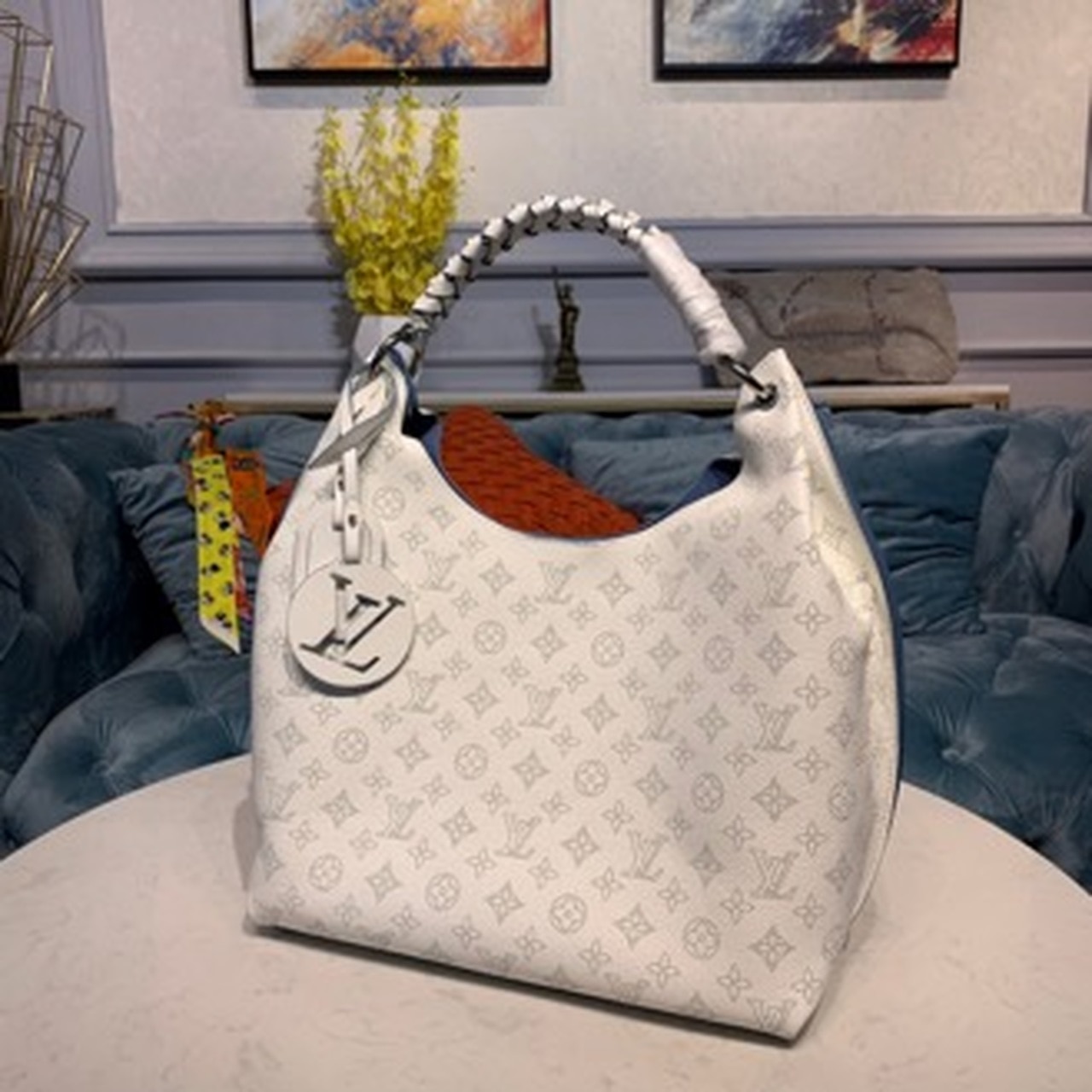 Louis Vuitton Carmel Hobo Bag Ivory For Women, Women’s Handbags, Shoulder Bags 13.8in/40cm LV