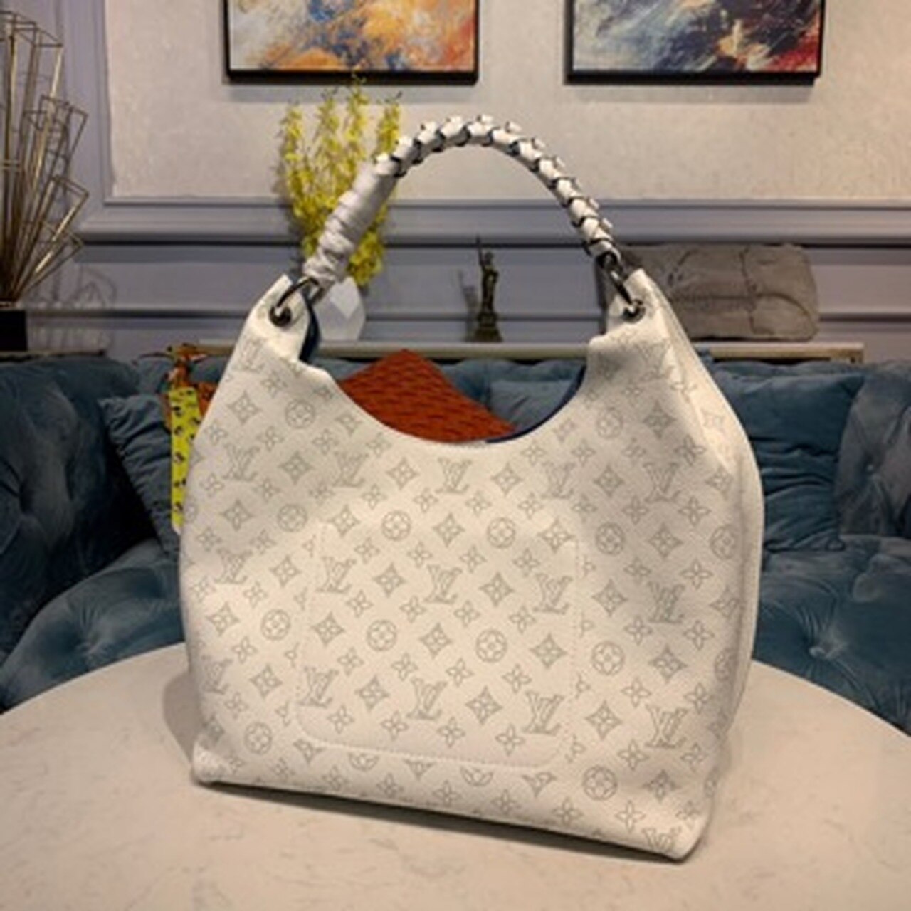Louis Vuitton Carmel Hobo Bag Ivory For Women, Women’s Handbags, Shoulder Bags 13.8in/40cm LV
