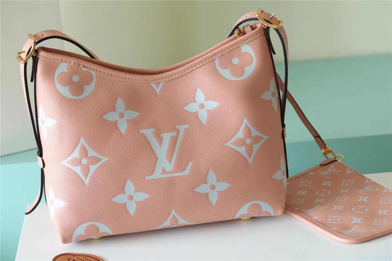 Louis Vuitton CarryAll PM Monogram Empreinte Pink For Women 11.6in/29cm