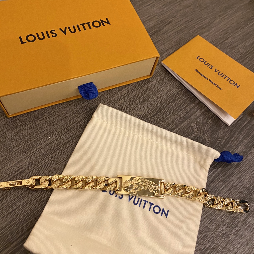 Louis Vuitton Chain Bracelet Gold For Women