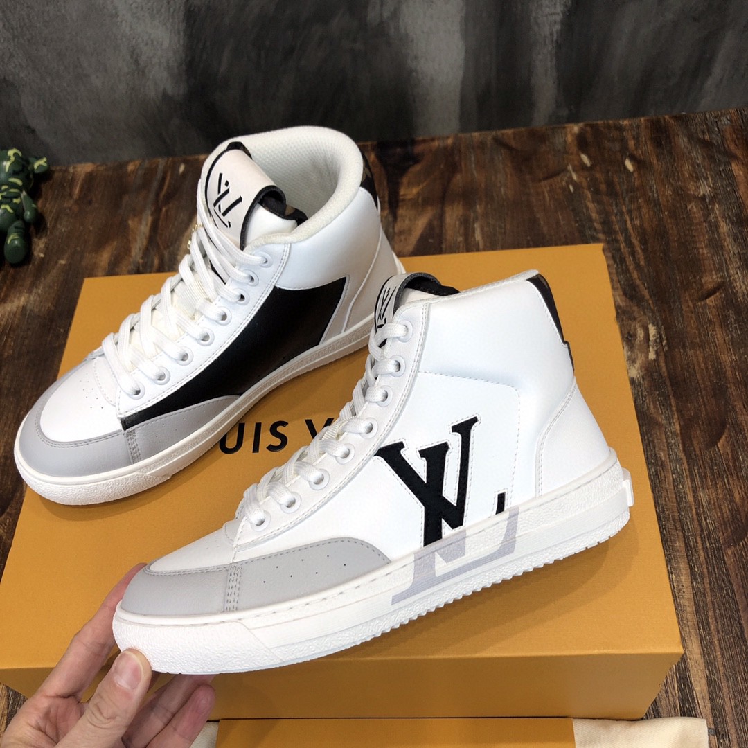 Louis Vuitton Charlie Sneaker Boot Mix Of Recycled And Bio Based Materials White For Women LV 1A9RYU