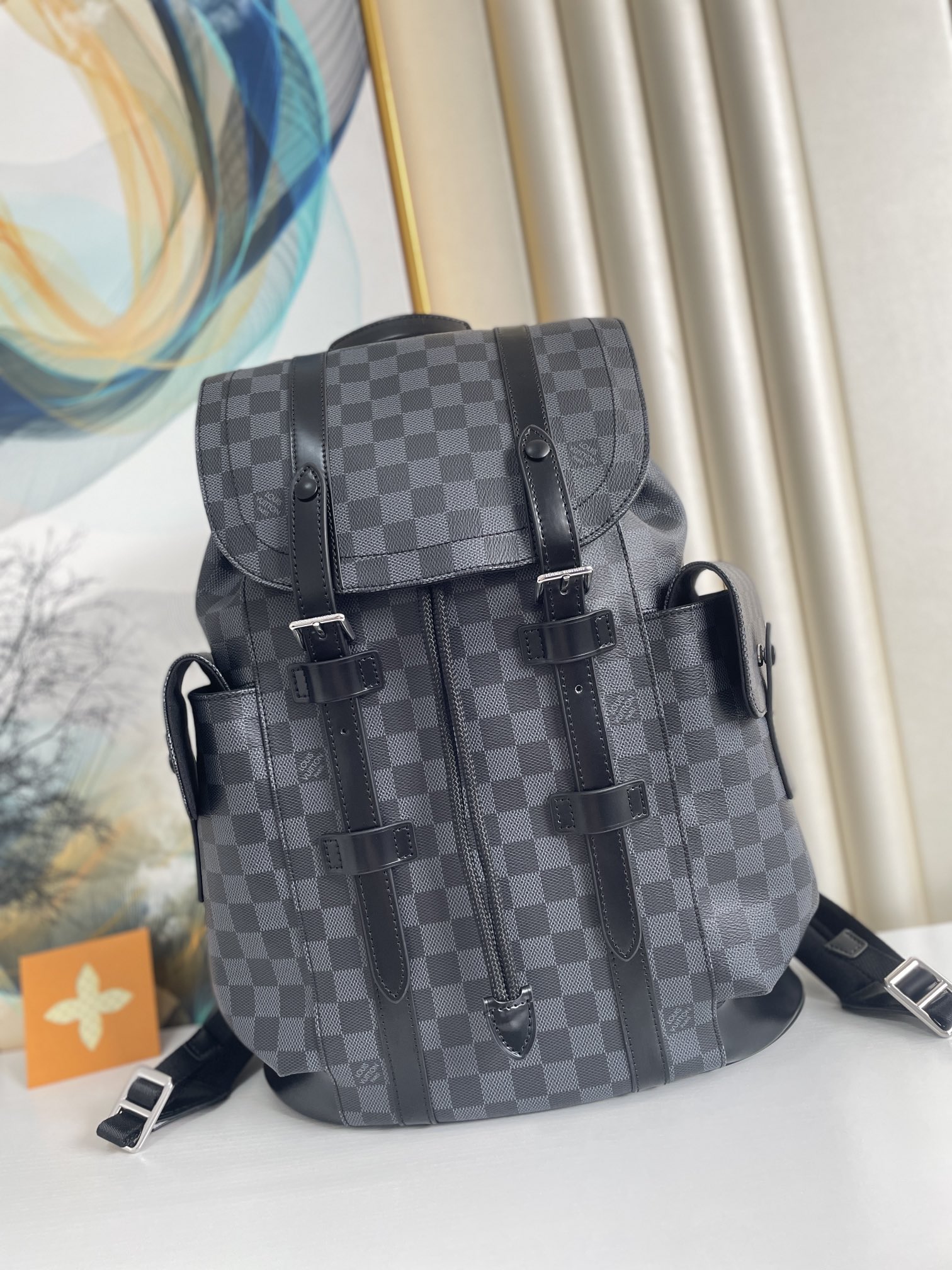 Louis Vuitton Christopher PM Damier Graphite For Men, Men’s Bags, Men’s Backpack 17.3in/44cm