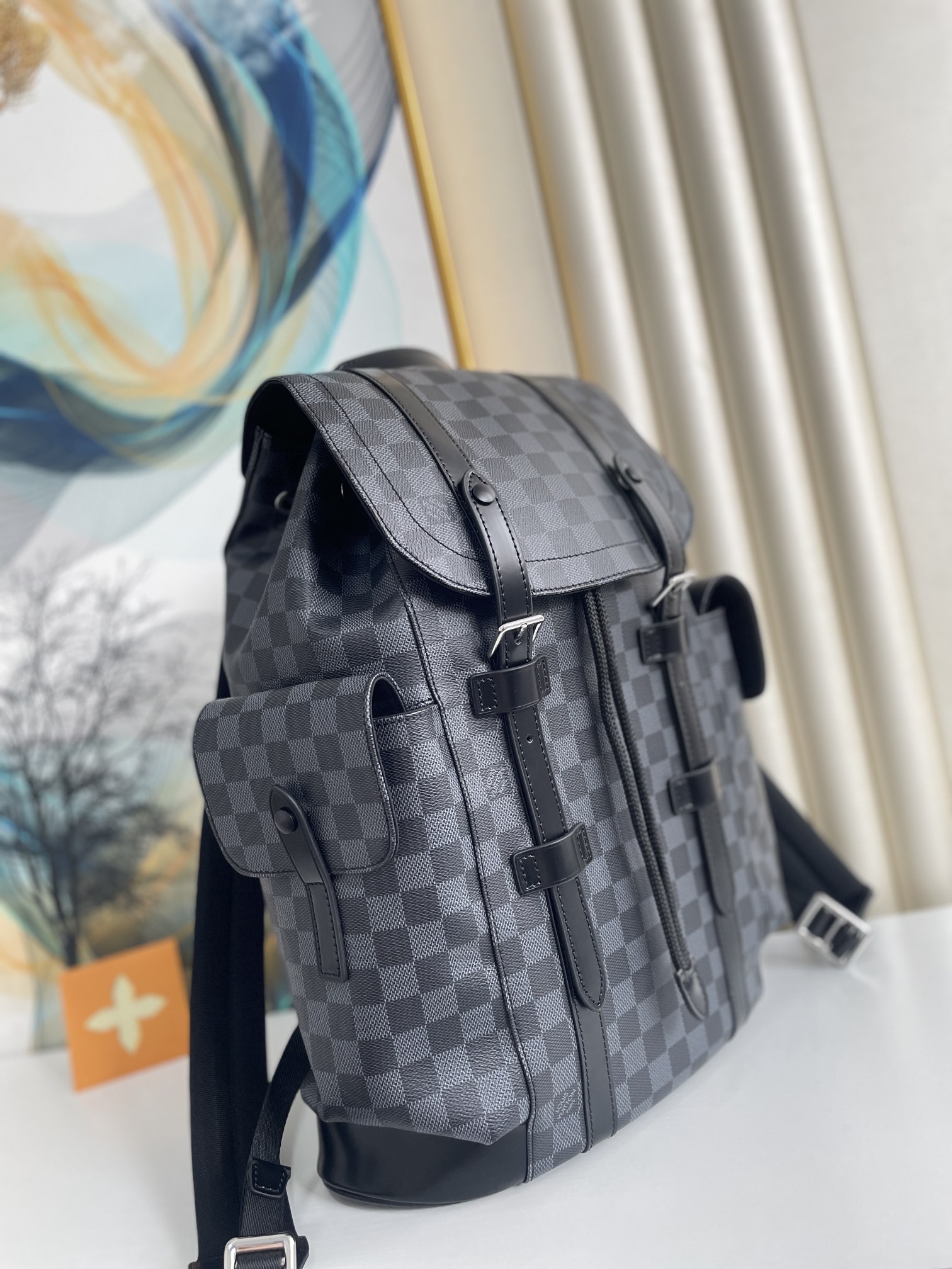 Louis Vuitton Christopher PM Damier Graphite For Men, Men’s Bags, Men’s Backpack 17.3in/44cm