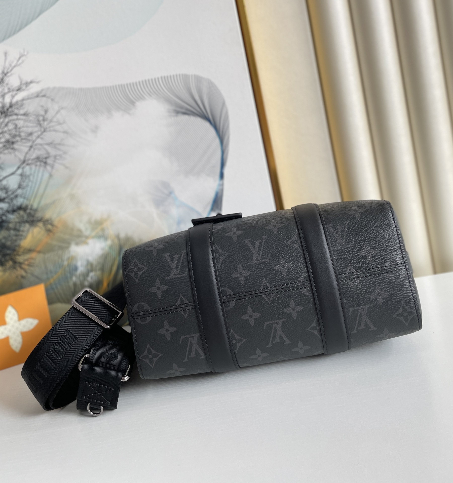 Louis Vuitton City Keepall Monogram Eclipse/Monogram Eclipse Reverse For Men, Men’s Bags, Shoulder And Crossbody Bags 10.6in/27cm