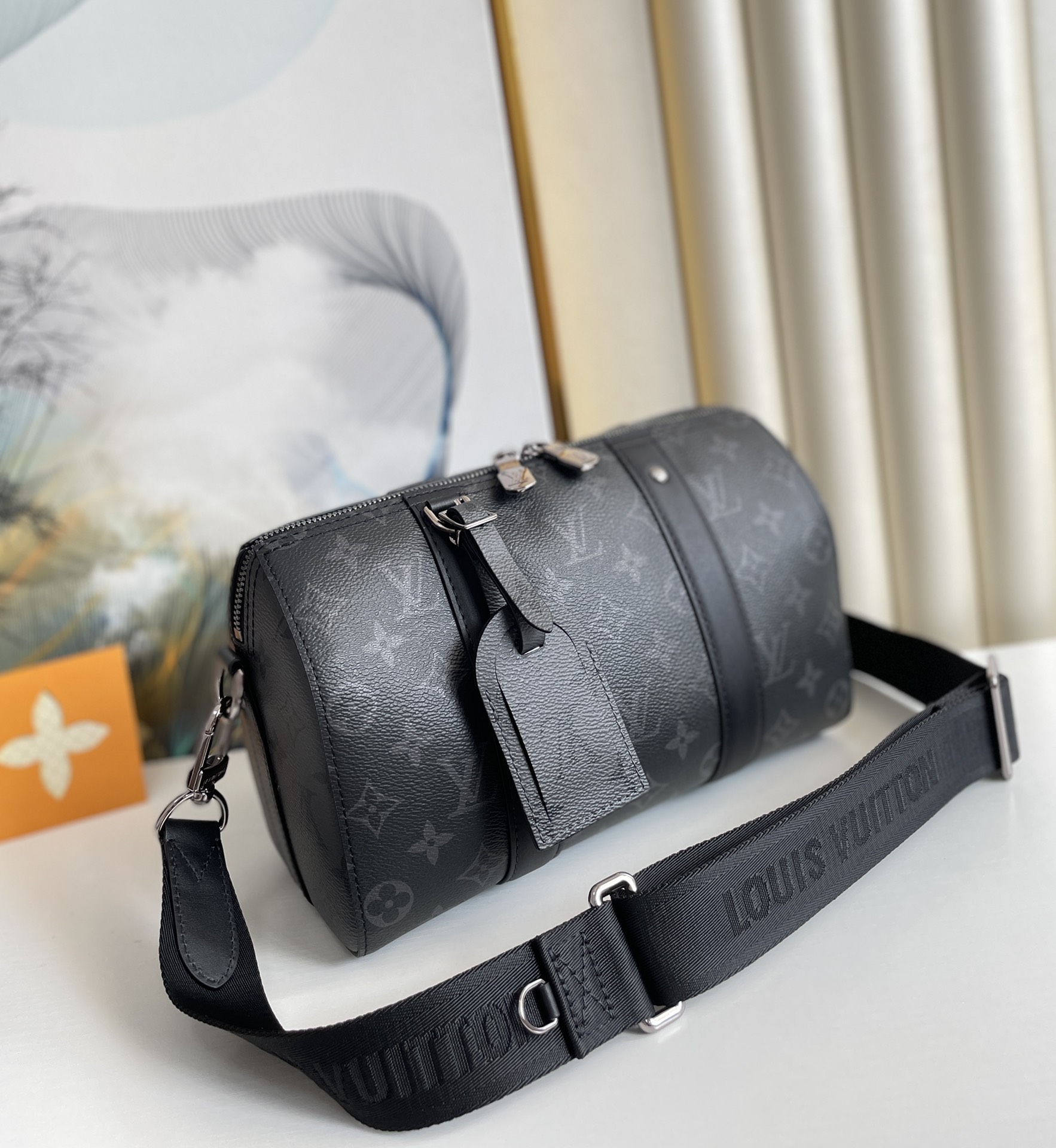 Louis Vuitton City Keepall Monogram Eclipse/Monogram Eclipse Reverse For Men, Men’s Bags, Shoulder And Crossbody Bags 10.6in/27cm
