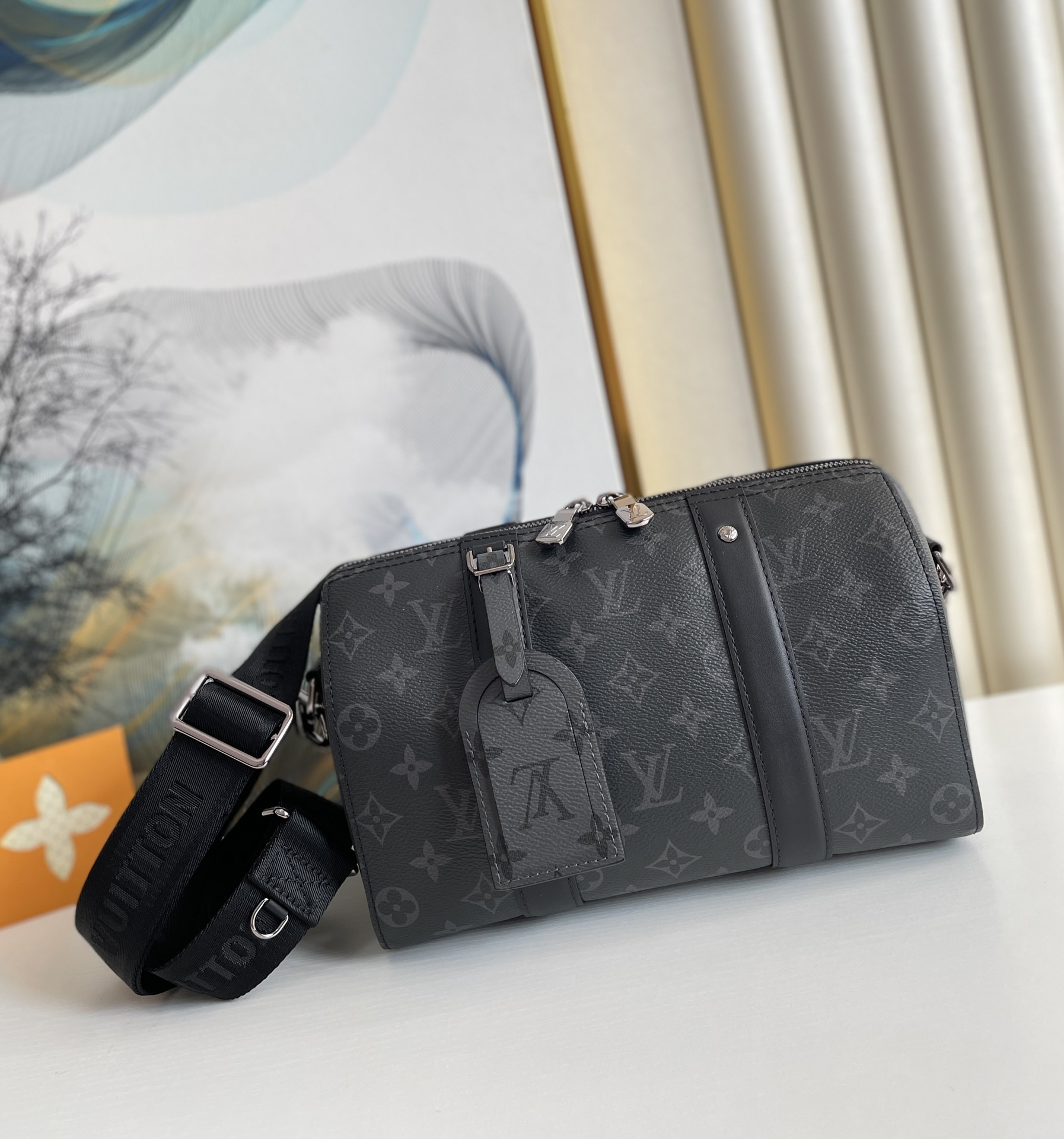 Louis Vuitton City Keepall Monogram Eclipse/Monogram Eclipse Reverse For Men, Men’s Bags, Shoulder And Crossbody Bags 10.6in/27cm
