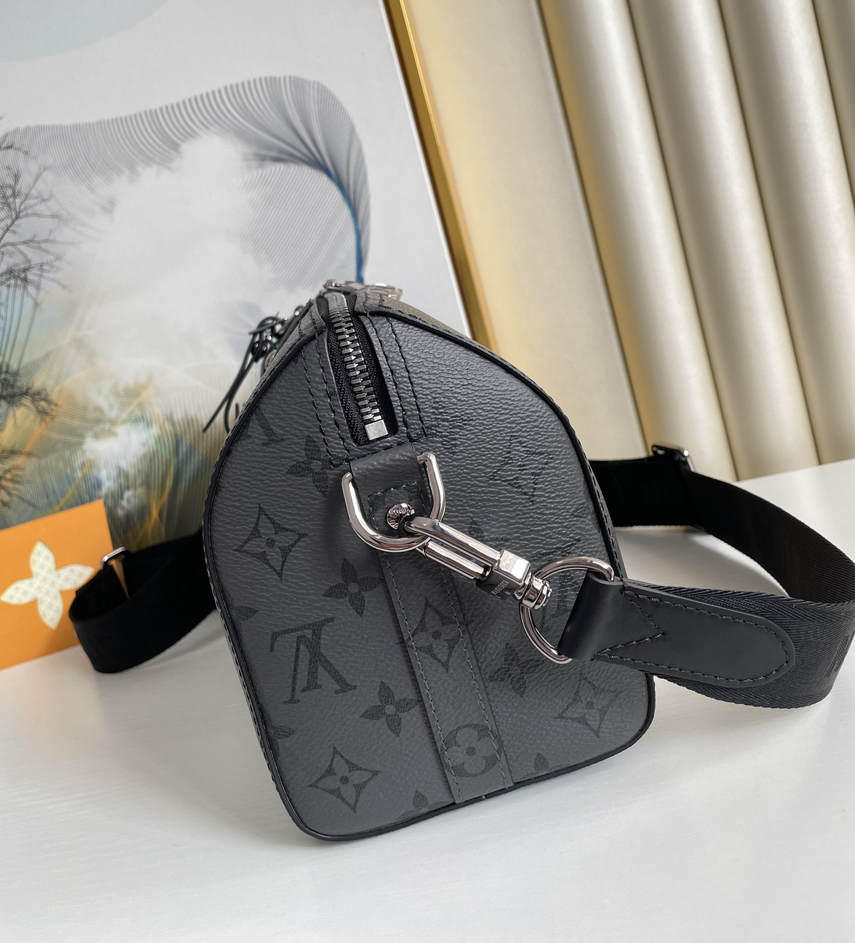 Louis Vuitton City Keepall Monogram Eclipse/Monogram Eclipse Reverse For Men, Men’s Bags, Shoulder And Crossbody Bags 10.6in/27cm