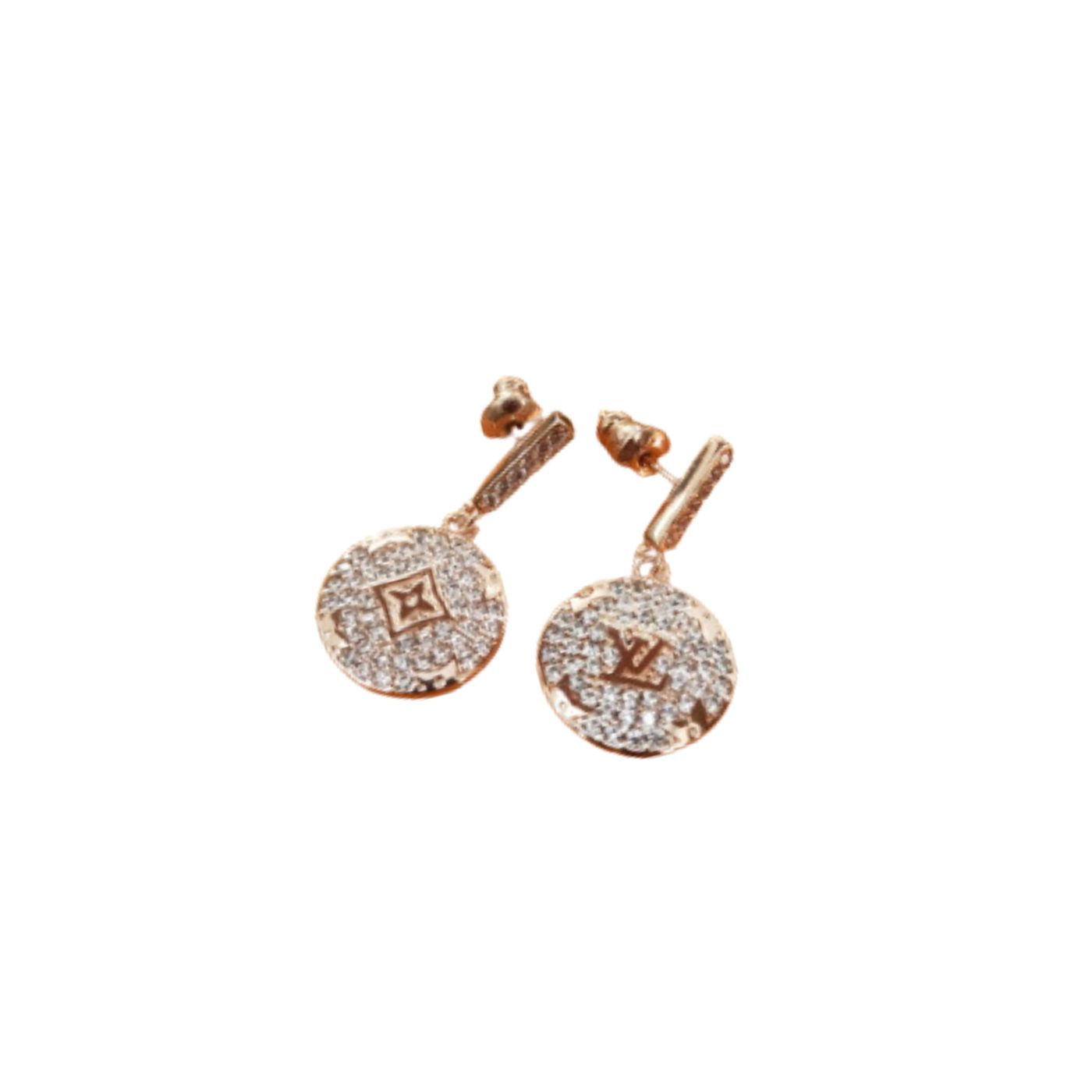 Louis Vuitton Color Blossom Earrings Pink Gold Tone For Women