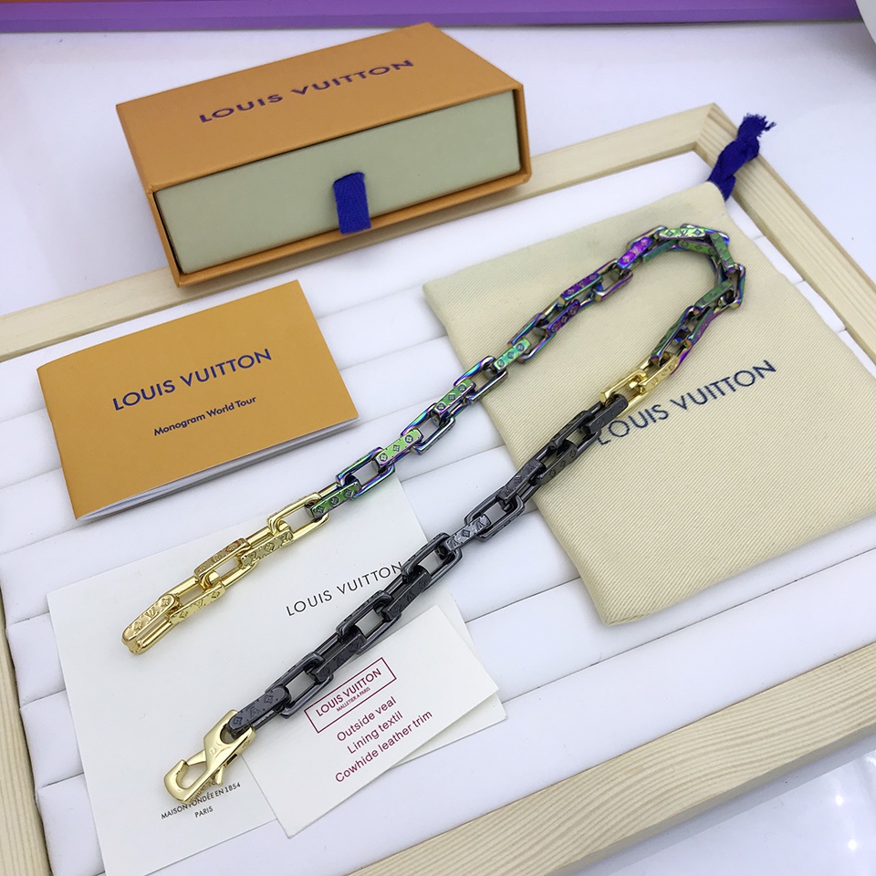 Louis Vuitton Combinating Color Monogram Chain Necklace Multicolor For Men
