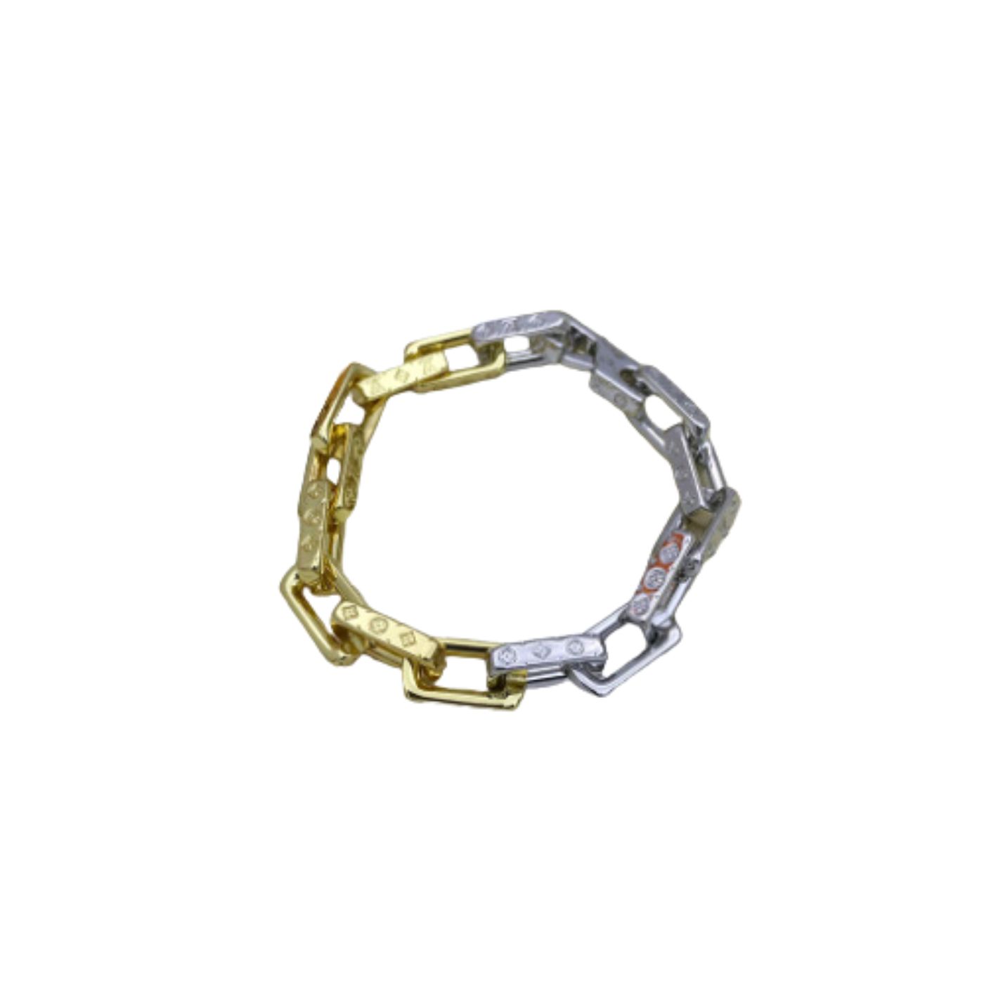 Louis Vuitton Combinating Two Colors Monogram Chain Bracelet Multicolor For Men