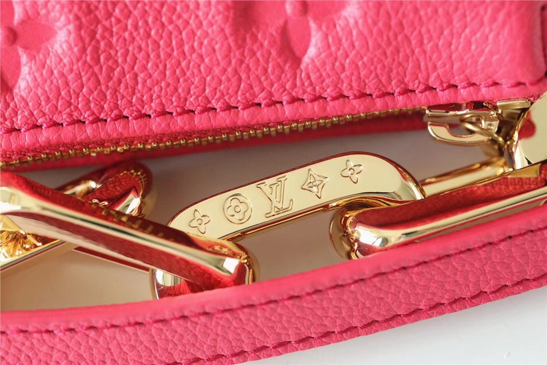 Louis Vuitton Coussin BB Grain Fluo Pink For Women, Women’s Bags, Shoulder And Crossbody Bags 8.3in/21cm