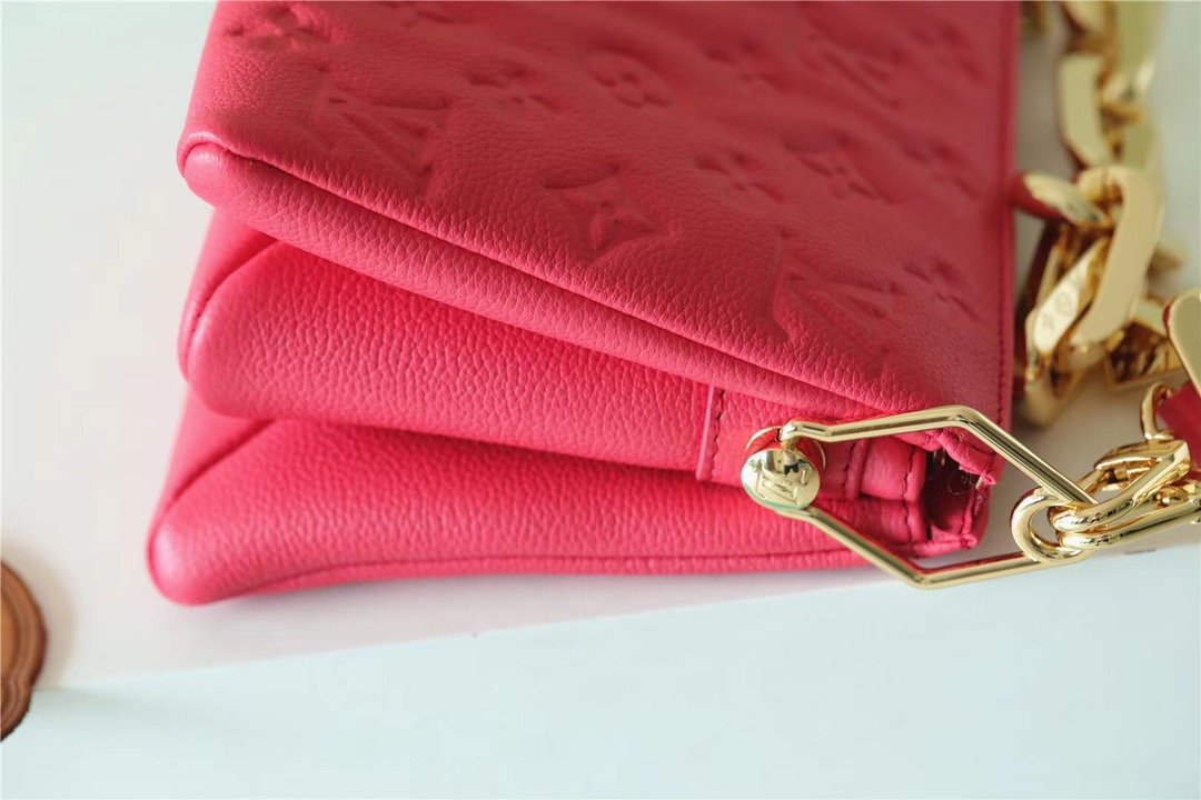 Louis Vuitton Coussin BB Grain Fluo Pink For Women, Women’s Bags, Shoulder And Crossbody Bags 8.3in/21cm