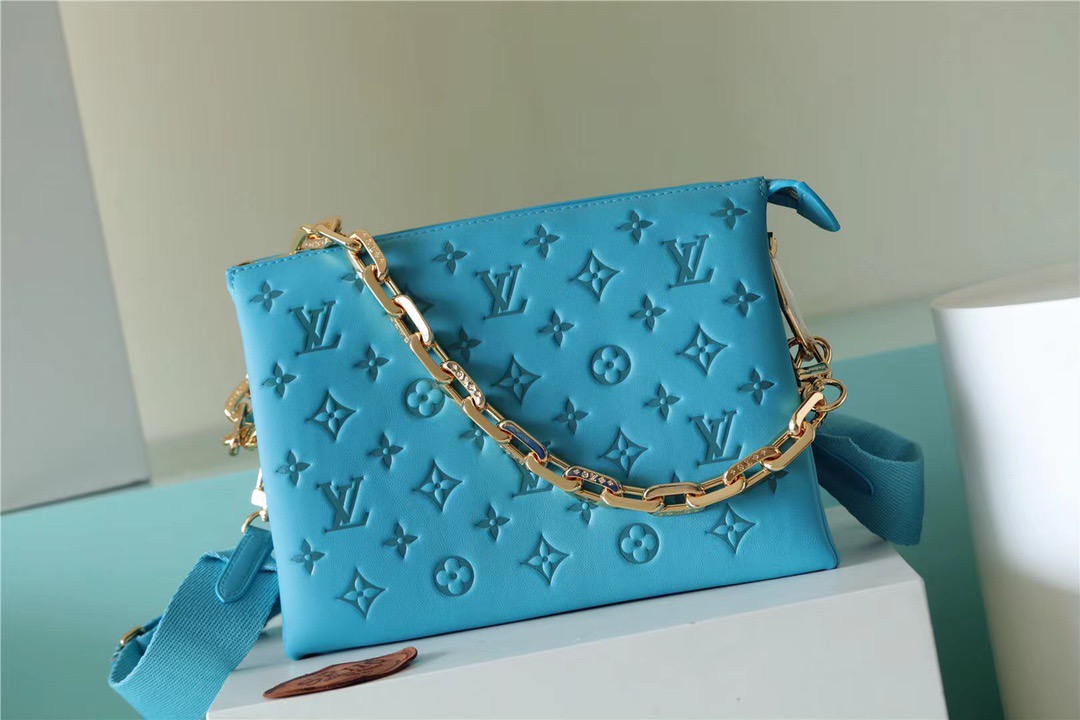 Louis Vuitton Coussin PM Monogram Blue For Women, Women’s Bags, Shoulder And Crossbody Bags 10.2in/26cm LV 