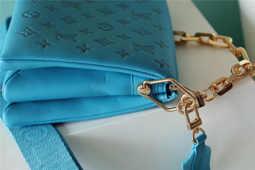 Louis Vuitton Coussin PM Monogram Blue For Women, Women’s Bags, Shoulder And Crossbody Bags 10.2in/26cm LV 