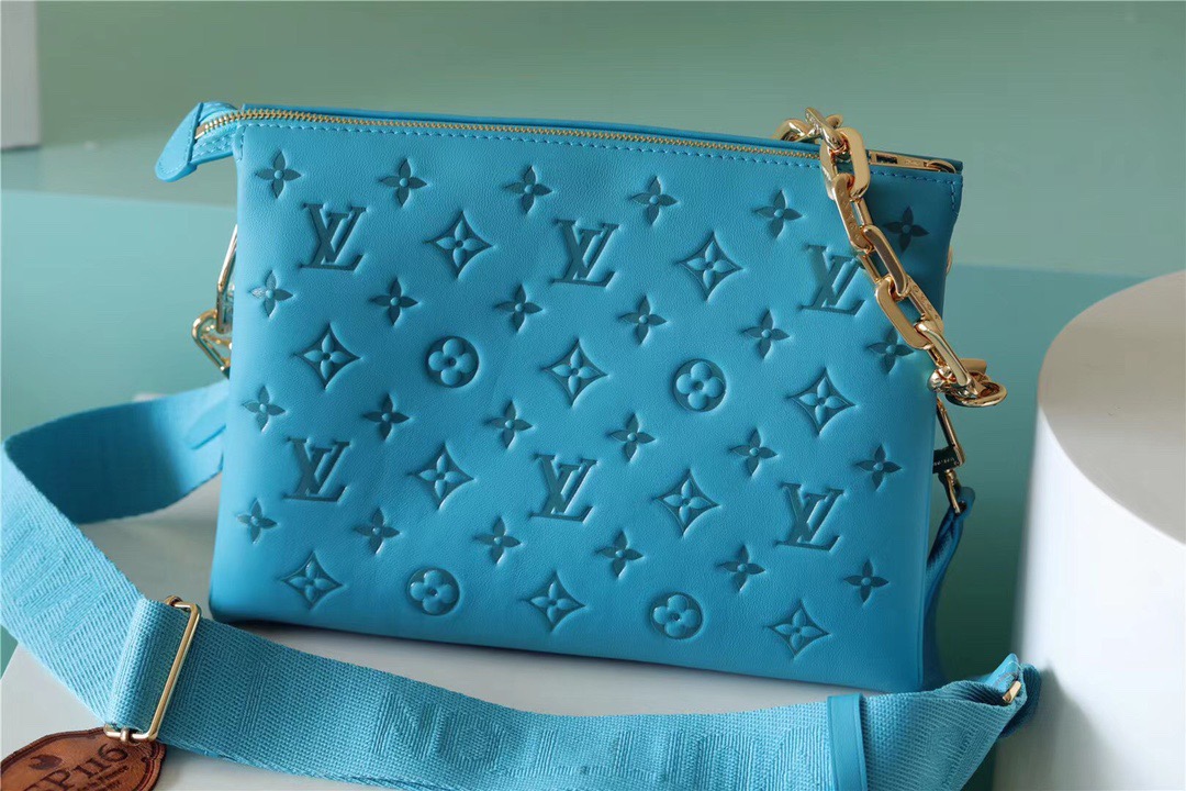 Louis Vuitton Coussin PM Monogram Blue For Women, Women’s Bags, Shoulder And Crossbody Bags 10.2in/26cm LV 