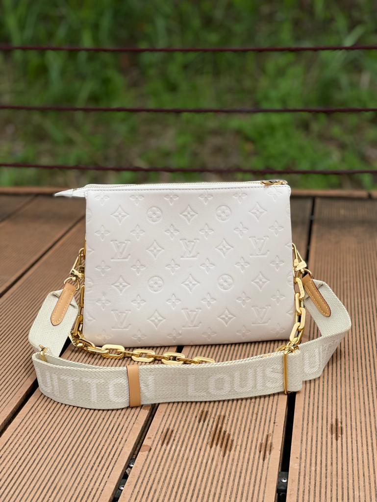 Louis Vuitton Coussin PM Monogram Embossed Puffy White For Women, Women’s Handbags, Shoulder And Crossbody Bags 10.2in/26cm