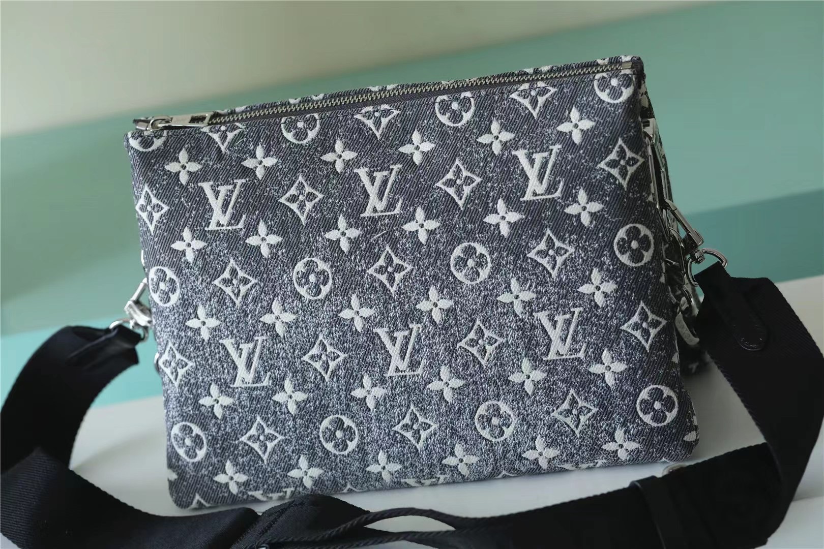 Louis Vuitton Coussin PM Monogram Jacquard Denim Gray For Women 10.2in/26cm