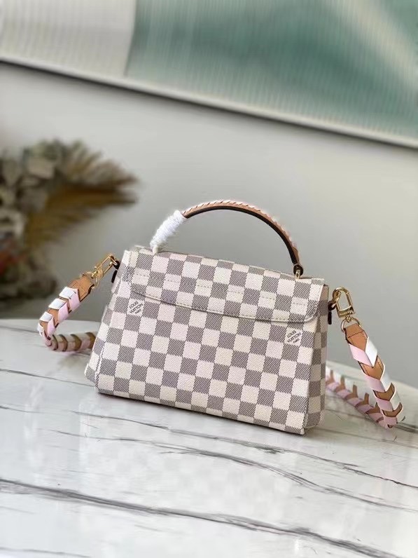 Louis Vuitton Croisette Damier Azur Canvas Pink For Women, Women’s Handbag, Shoulder And Crossbody Bags 9.8in/25cm