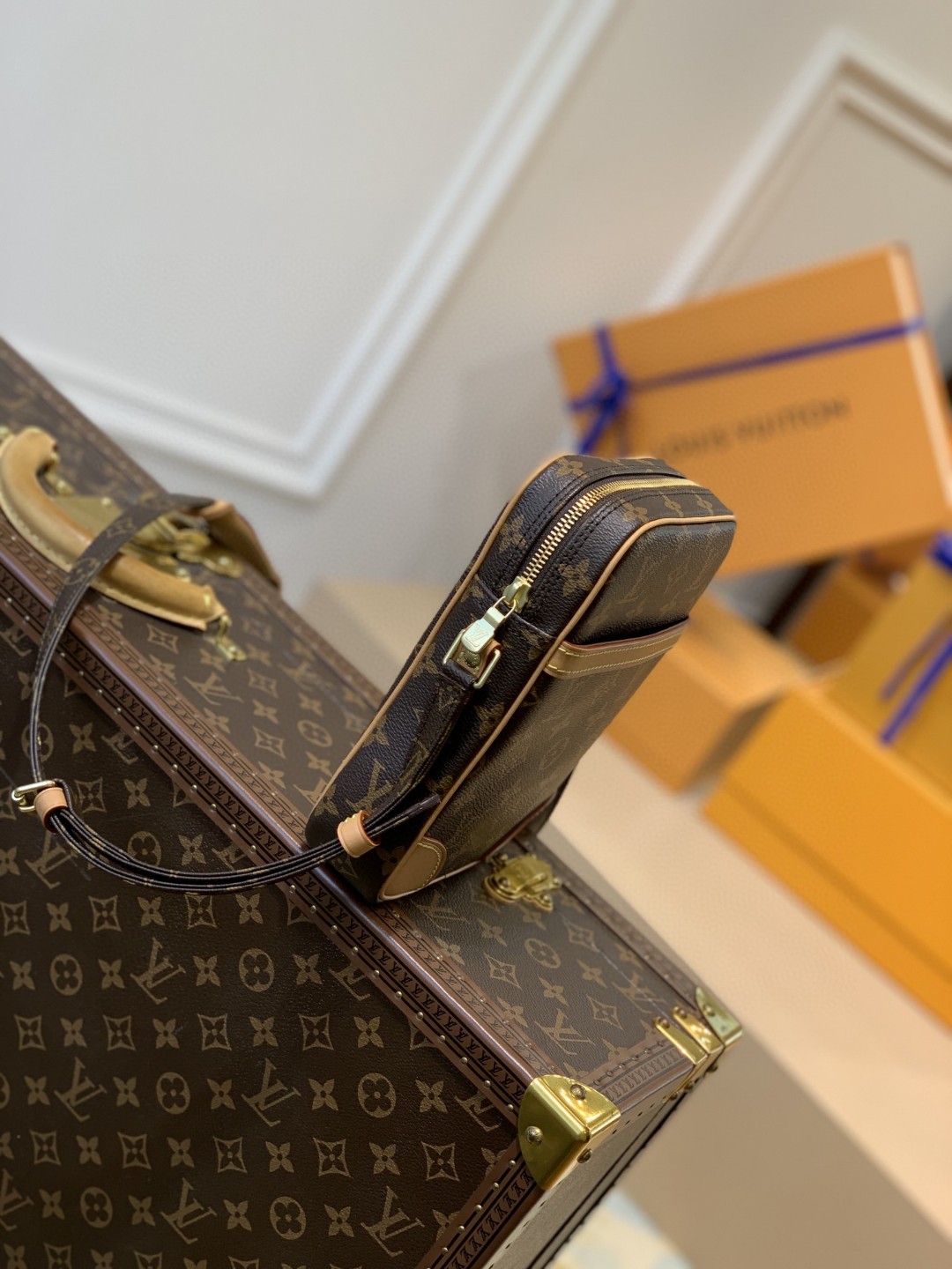 Louis Vuitton Danube Monogram Canvas For Women, Women’s Bags, Shoulder Bags 8.3in/21cm