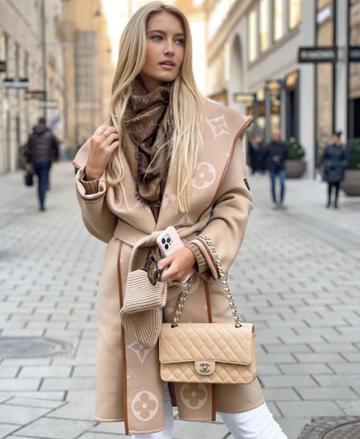 Louis Vuitton Dark Color Hem Coat Beige For Women