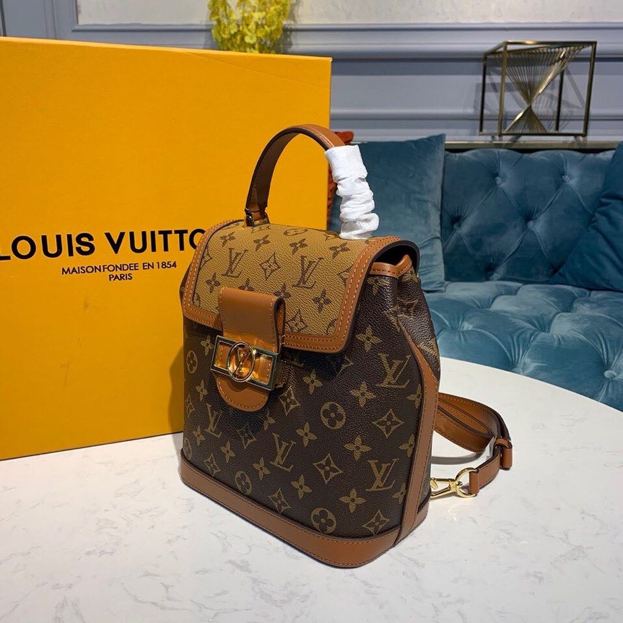 Louis Vuitton Dauphine Backpack PM Monogram and Monogram Reverse Canvas By Nicolas Ghesquiere For Spring-Summer, Women’s Bags 20cm