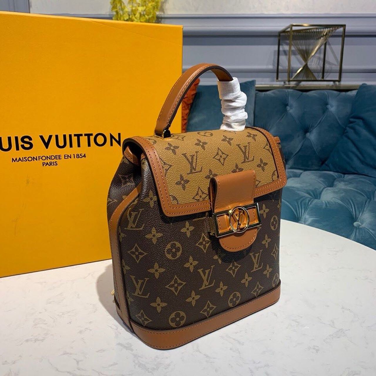Louis Vuitton Dauphine Backpack PM Monogram and Monogram Reverse Canvas By Nicolas Ghesquiere For Spring-Summer, Women’s Bags 20cm