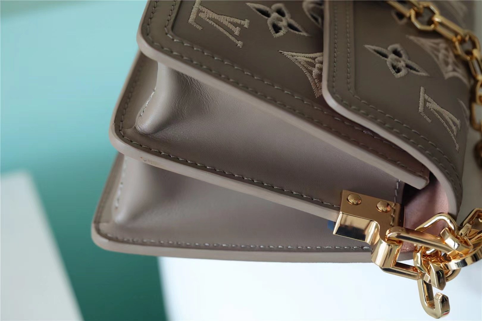Louis Vuitton Dauphine East West Monogram Khaki For Women, Women’s Handbags, Shoulder and Crossbody Bags 9.6in/24.5cm LV 