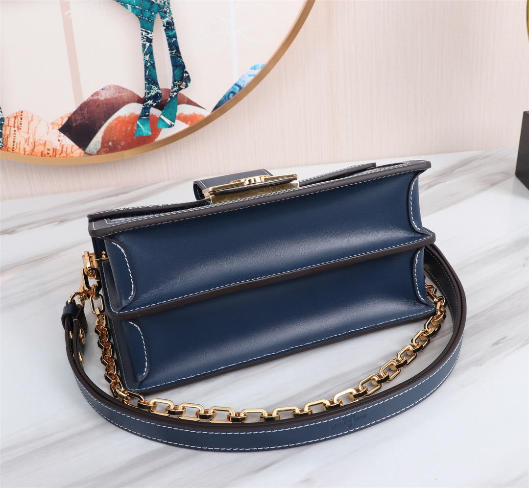 Louis Vuitton Dauphine MM Denim Jacquard Monogram Pattern Navy Blue For Women, Women’s Handbags, Shoulder And Crossbody Bags 9.8in/25cm