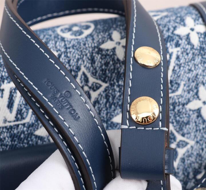 Louis Vuitton Dauphine MM Denim Jacquard Monogram Pattern Navy Blue For Women, Women’s Handbags, Shoulder And Crossbody Bags 9.8in/25cm