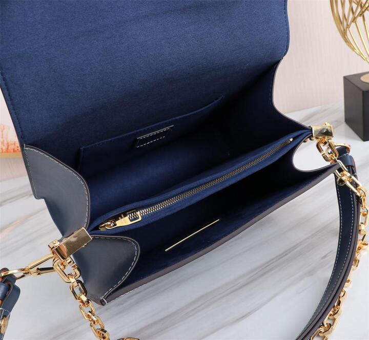 Louis Vuitton Dauphine MM Denim Jacquard Monogram Pattern Navy Blue For Women, Women’s Handbags, Shoulder And Crossbody Bags 9.8in/25cm