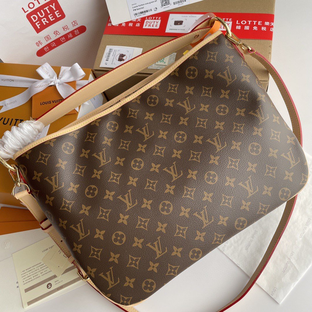 Louis Vuitton Delightful PM Monogram Canvas Natural For Women, Women’s Handbags, Shoulder Bags 33cm