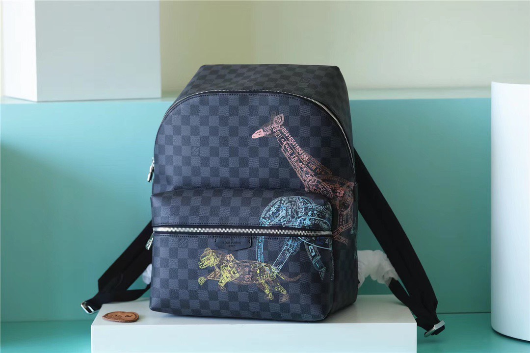 Louis Vuitton Discovery Backpack Damier Graphite Canvas For Men, Men’s Bags 40cm