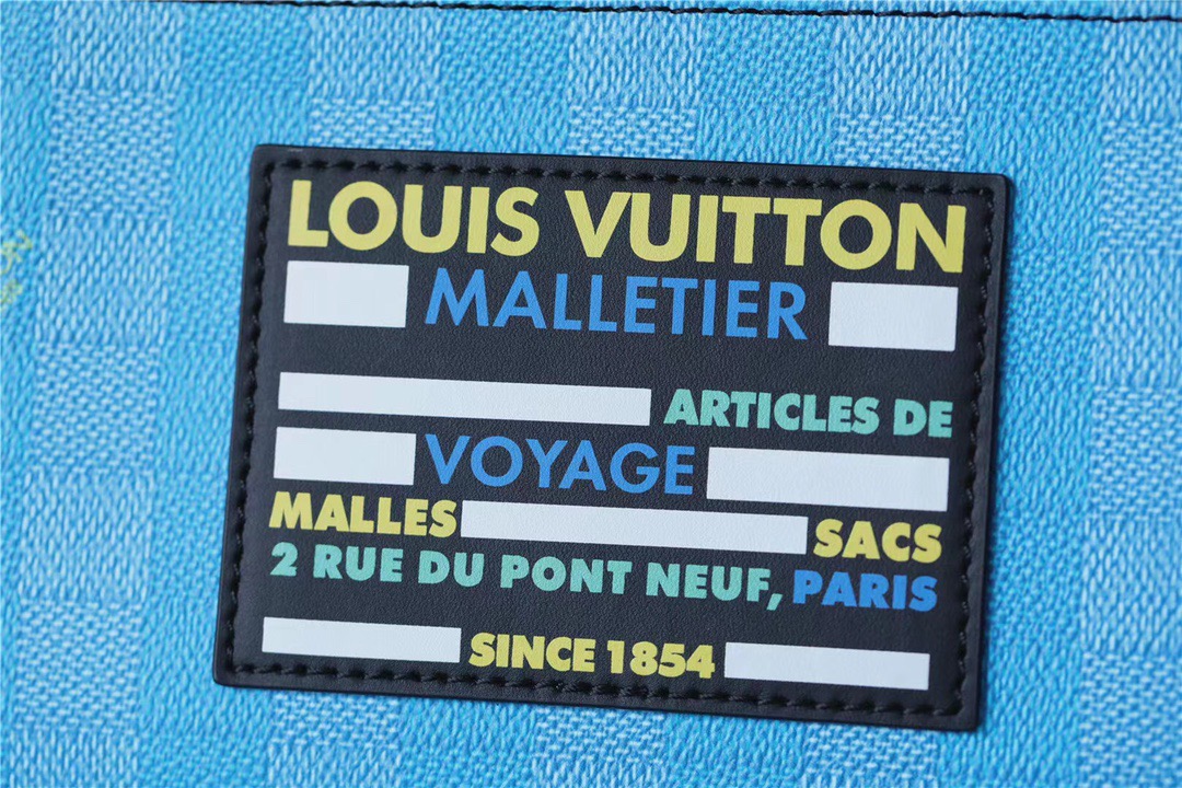 Louis Vuitton Discovery Backpack Damier Stripes Canvas Gradient Blue For Men, Men’s Bags 40cm