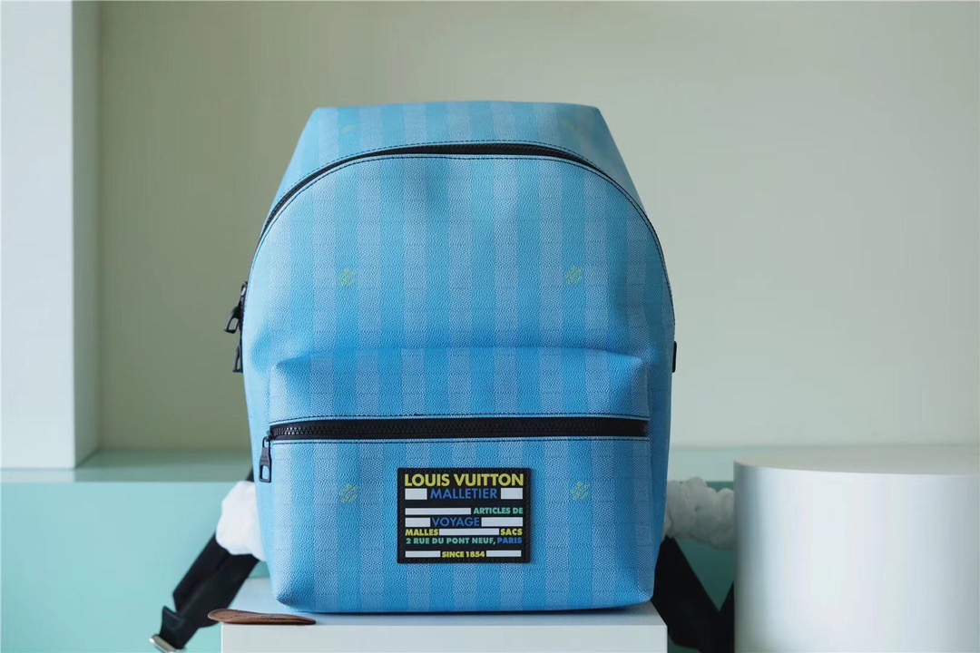 Louis Vuitton Discovery Backpack Damier Stripes Canvas Gradient Blue For Men, Men’s Bags 40cm