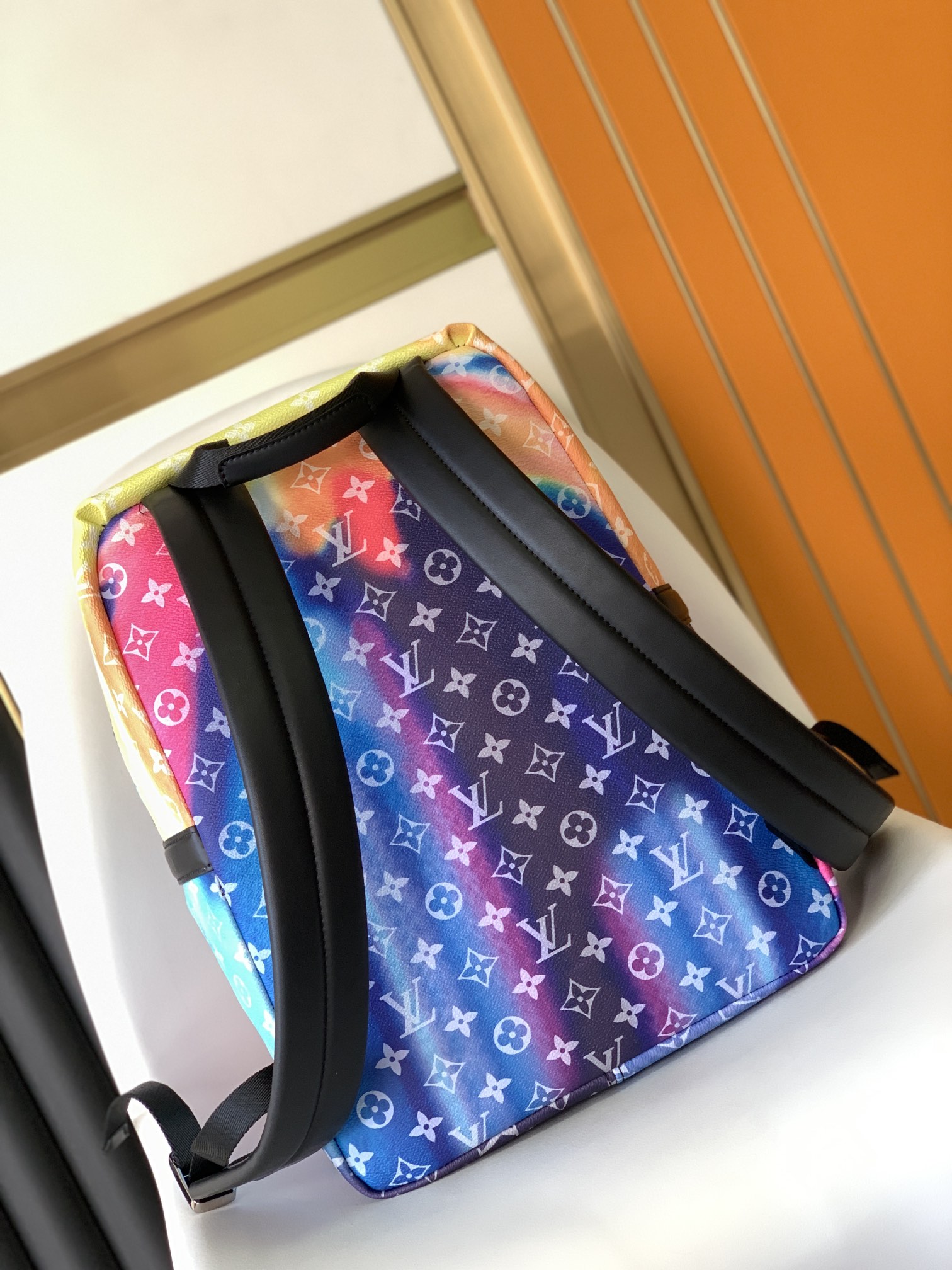 Louis Vuitton Discovery Backpack Monogram Sunset Canvas Blue By Virgil Abloh For Women 15.7in/40cm