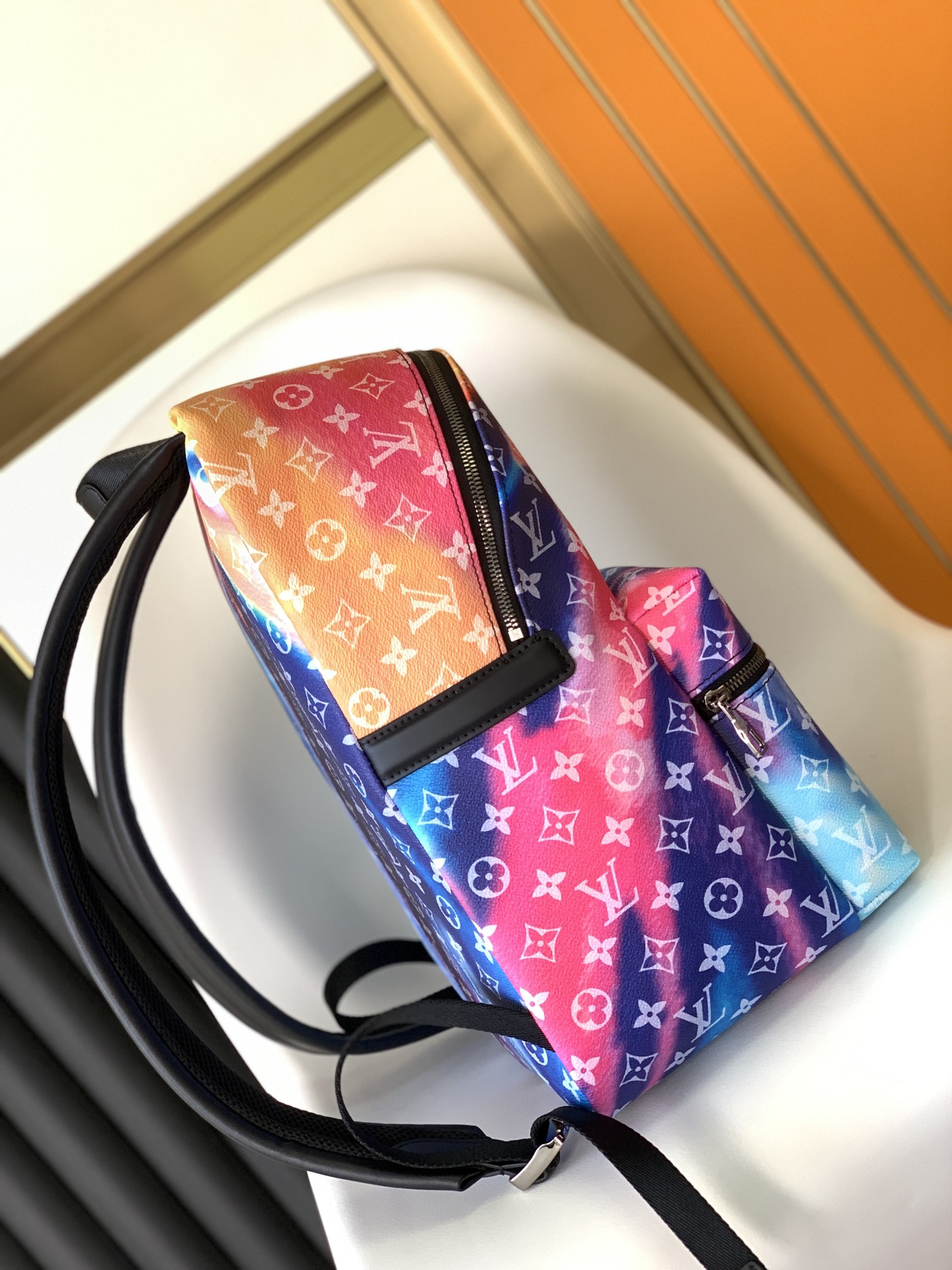 Louis Vuitton Discovery Backpack Monogram Sunset Canvas Blue By Virgil Abloh For Women 15.7in/40cm